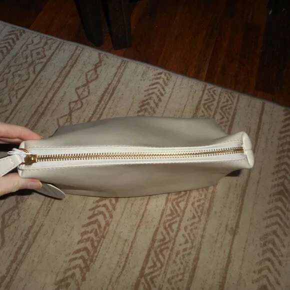 NWT cream Leather clutch makeup bag by STAUD - Picture 2 of 5